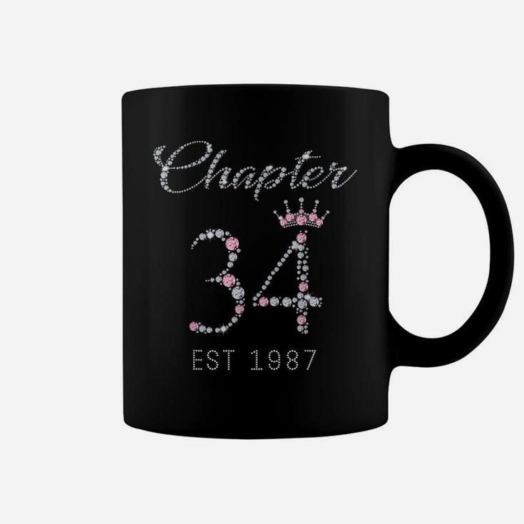 Chapter 34 Est 1987 34Th Birthday Tee Gift For Womens Coffee Mug