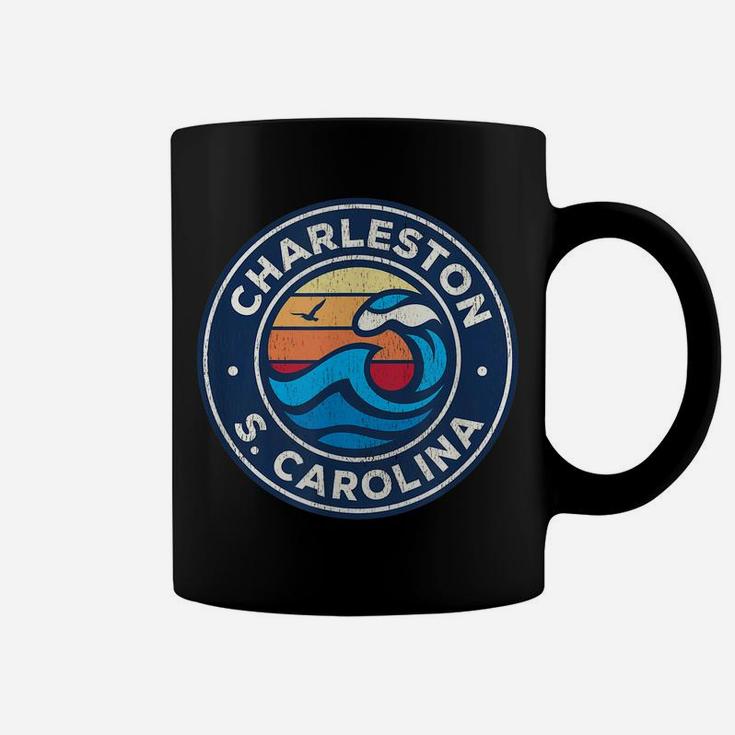 Charleston South Carolina Sc Vintage Nautical Waves Design Coffee Mug