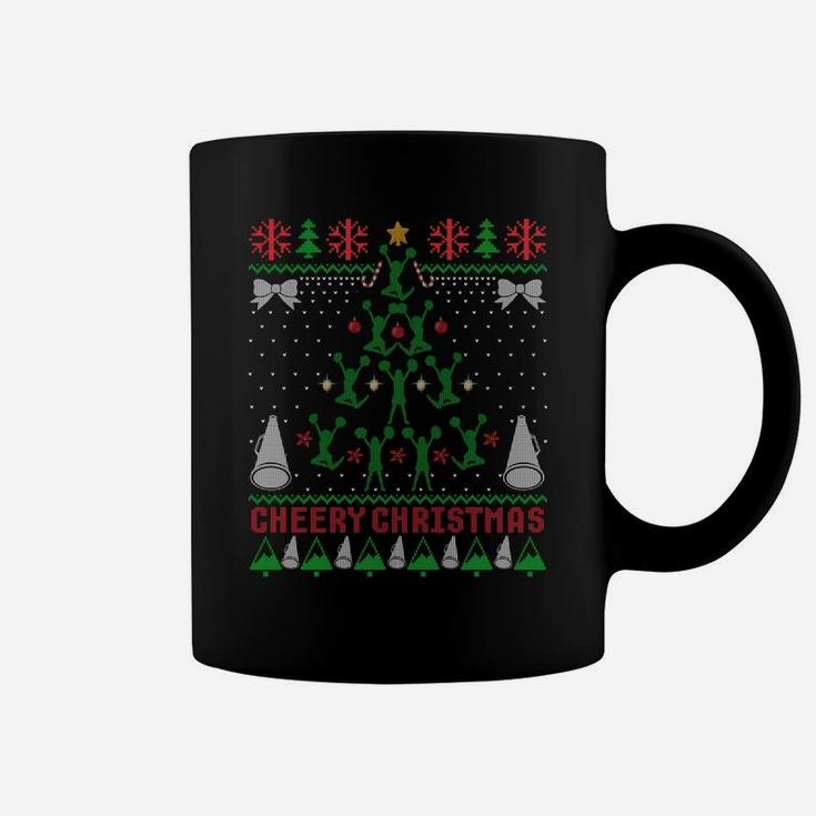Cheering Cheerleader Ugly Christmas Sweater Party Sweatshirt Coffee Mug