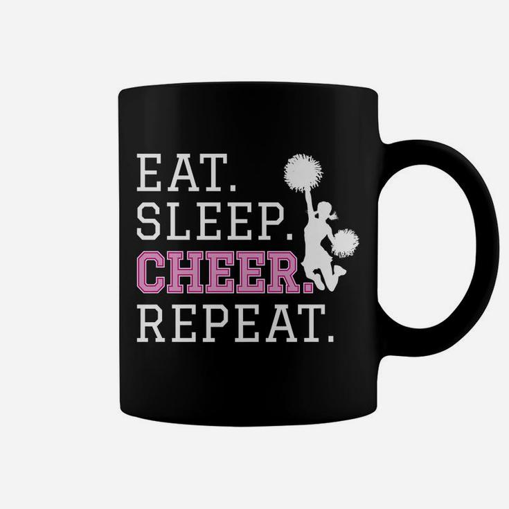 Cheerleading - Eat Sleep Cheer Repeat - Cheerleader Coffee Mug