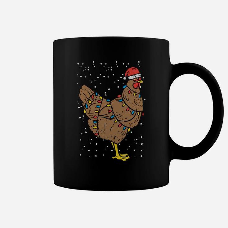 Chicken Santa Hat Christmas Lights Funny Xmas Animal Gift Sweatshirt Coffee Mug