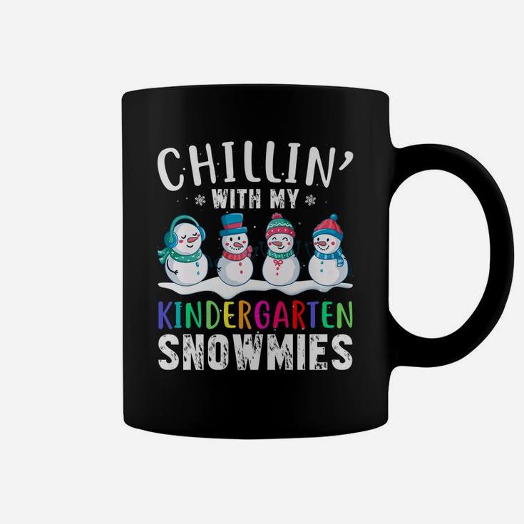 Chillin With My Kindergarten Snowmies Funny Xmas Snowman Coffee Mug