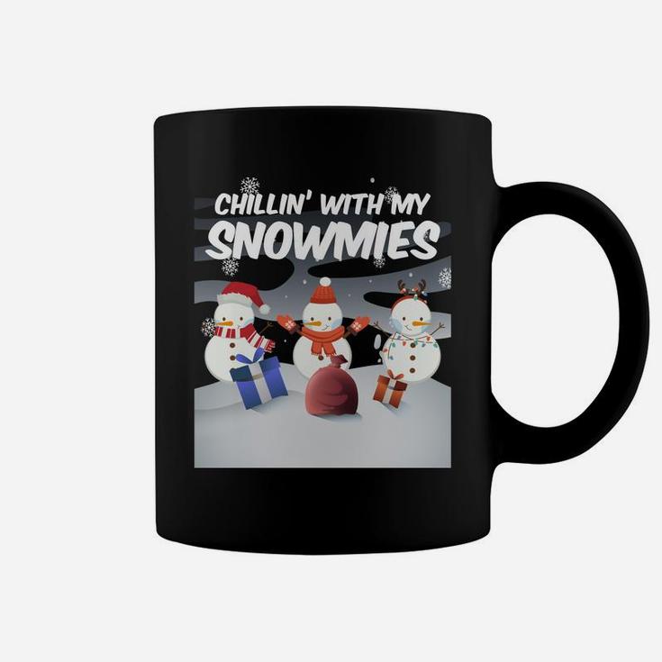 Chillin' With My Snowmie's Christmas Xmas Snowman Sweatshirt Coffee Mug
