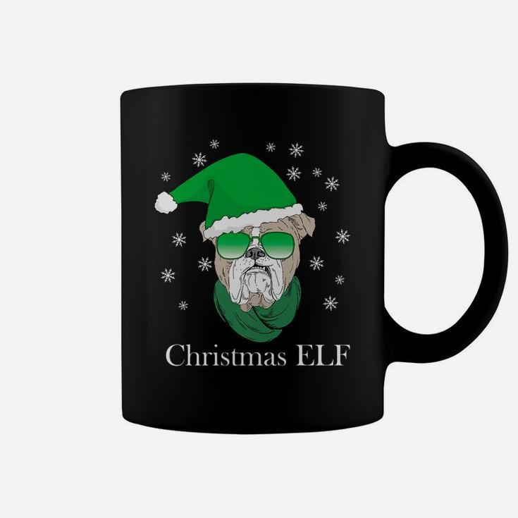 Christmas Elf Funny Xmas Outfit With Bulldog Dog Lovers Gift Coffee Mug