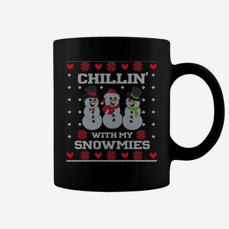 Christmas Fishing Snowman Chillin' With My Snowmies Sweatshirt Coffee Mug