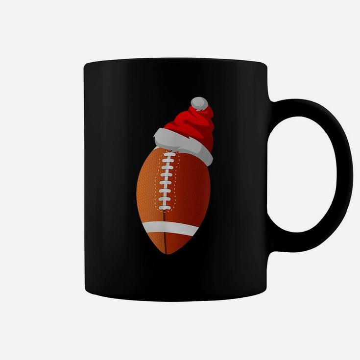Christmas Football Ball Santa Hat For Mens Womens Kids Coffee Mug