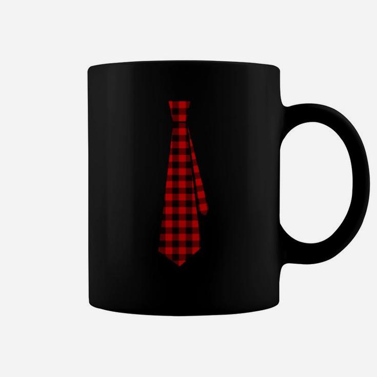 Christmas Gift For Men Dad Husband Buffalo Plaid Check Tie Sweatshirt Coffee Mug