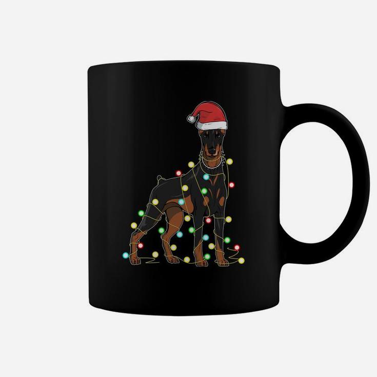 Christmas Lights Doberman Dog Lover Funny Xmas Gift Sweatshirt Coffee Mug