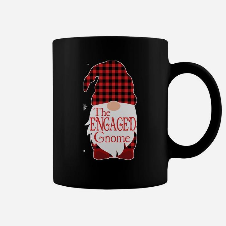 Christmas Pajama Family Gift Engaged Gnome Buffalo Plaid Coffee Mug