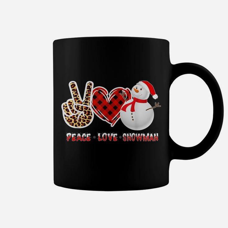 Christmas Peace Love Leopard Heart Xmas Snowman Men Women Coffee Mug