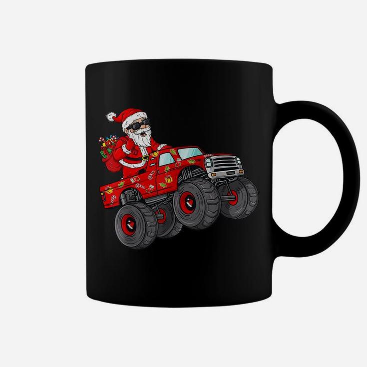 Christmas Santa Claus Riding Monster Truck Boys Kids Xmas Coffee Mug