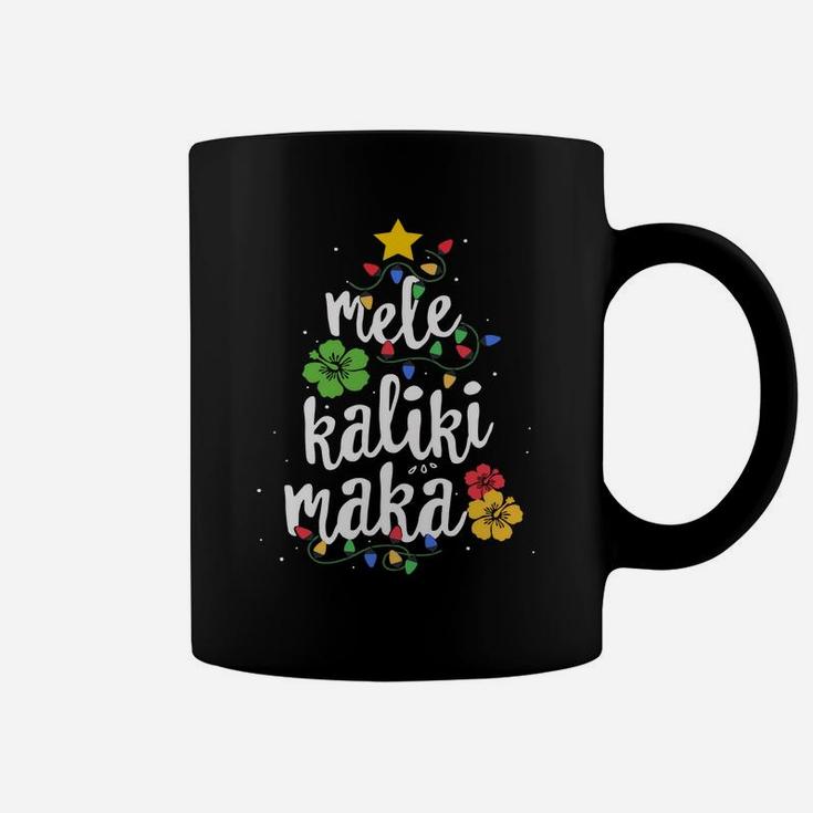 Christmas Tree Light Mele Kalikimaka Tropical Hawaii Coffee Mug