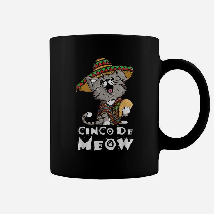 Cinco De Meow Shirt With Smiling Cat Taco And Sombrero Coffee Mug
