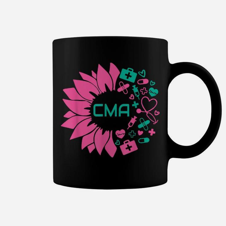 Cma Medical Flower Certified Medical Assistant Cute Nurse Coffee Mug