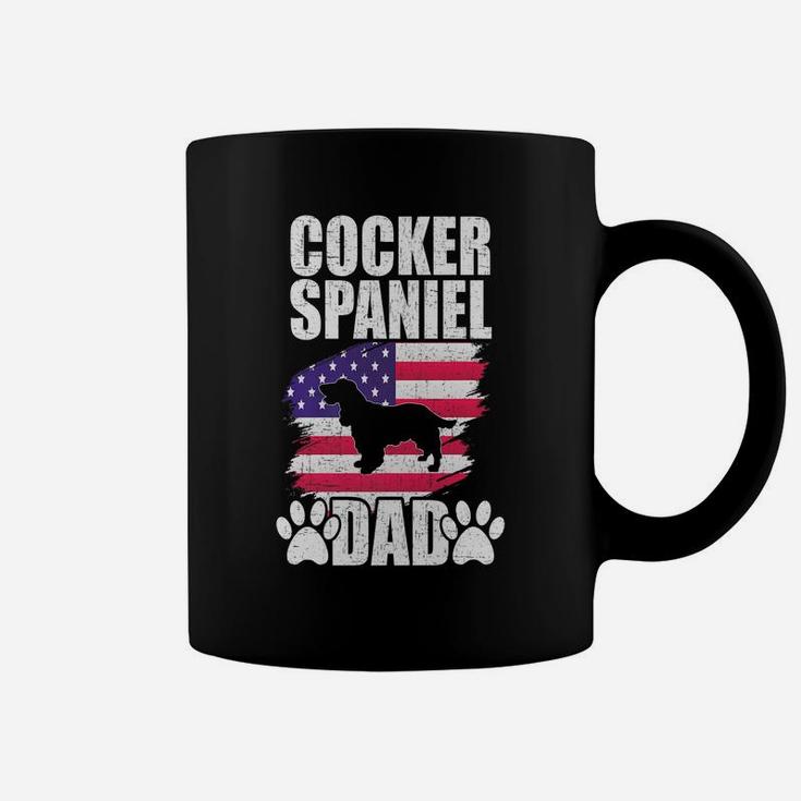 Cocker Spaniel Dad Dog Lover American Us Flag Coffee Mug