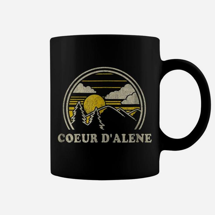 Coeur D'alene Idaho IdShirt Vintage Hiking Mountains Tee Coffee Mug