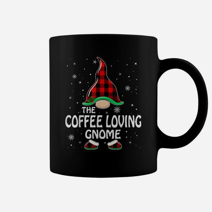 Coffee Loving Gnome Buffalo Plaid Matching Family Christmas Coffee Mug