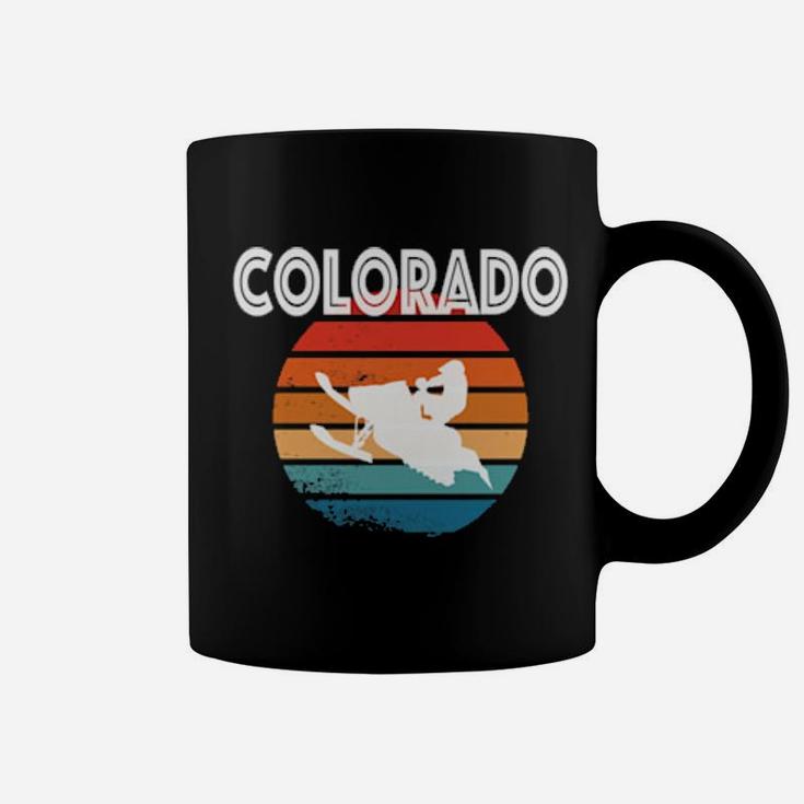 Colorado Co Vintage Retro Snowmobile 70'S Distressed Coffee Mug