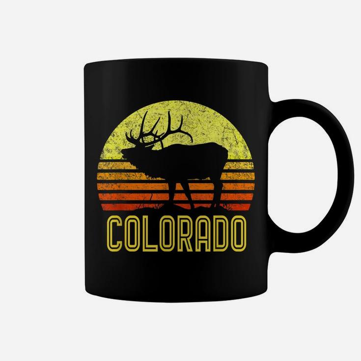 Colorado Elk Hunter Dad Vintage Retro Sun Bow Hunting Gift Coffee Mug
