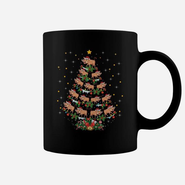Common Warthog Animal Lover Xmas Gift Warthog Christmas Tree Sweatshirt Coffee Mug