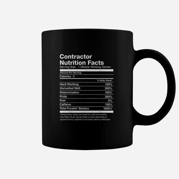 Contractor Nutrition Facts Funny Coffee Mug