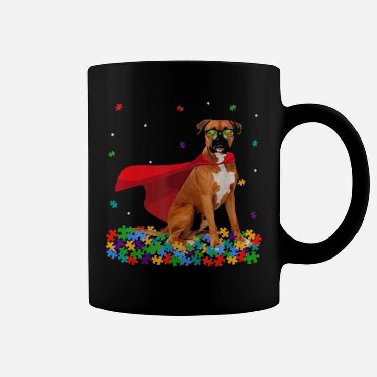 Cool Boxer Autism Awareness Graphic Dog Lover Coffee Mug