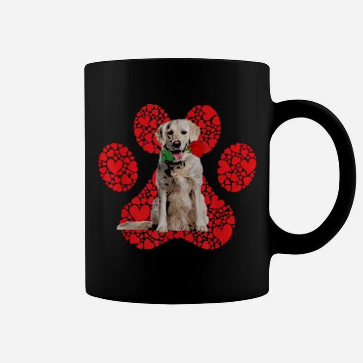 Cool Golden Retriever Valentine's Day Pet Dog Love Paw Coffee Mug