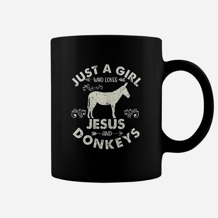 Cool Just A Girl Who Loves Jesus And Donkeys Gift Christian Coffee Mug
