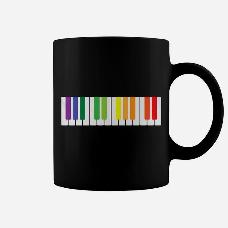 Cool Rainbow Piano Lgbt Pride Gift Men Women Funny Musician Coffee Mug