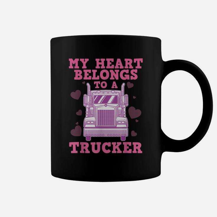 Cool Truckers Wife Gift For Women Funny Truck Driver Girl Coffee Mug