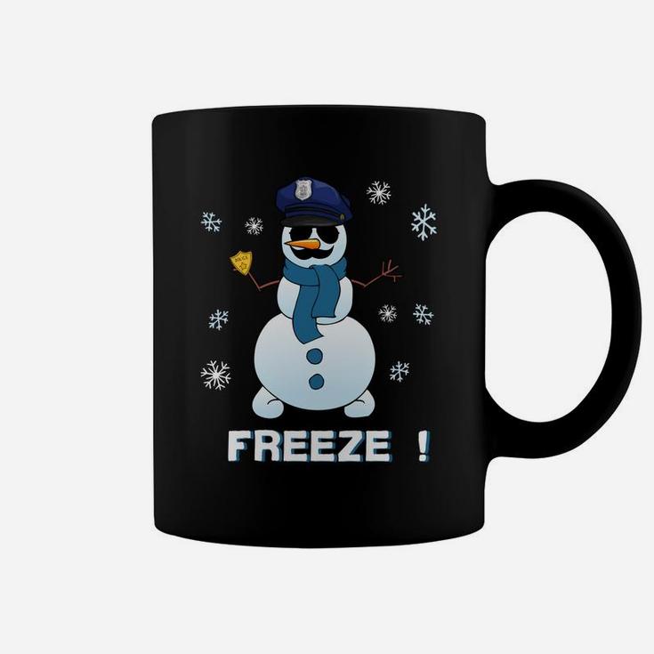 Cop Snowman Hoodie Freeze Christmas Party Gift Hoodies Xmas Coffee Mug