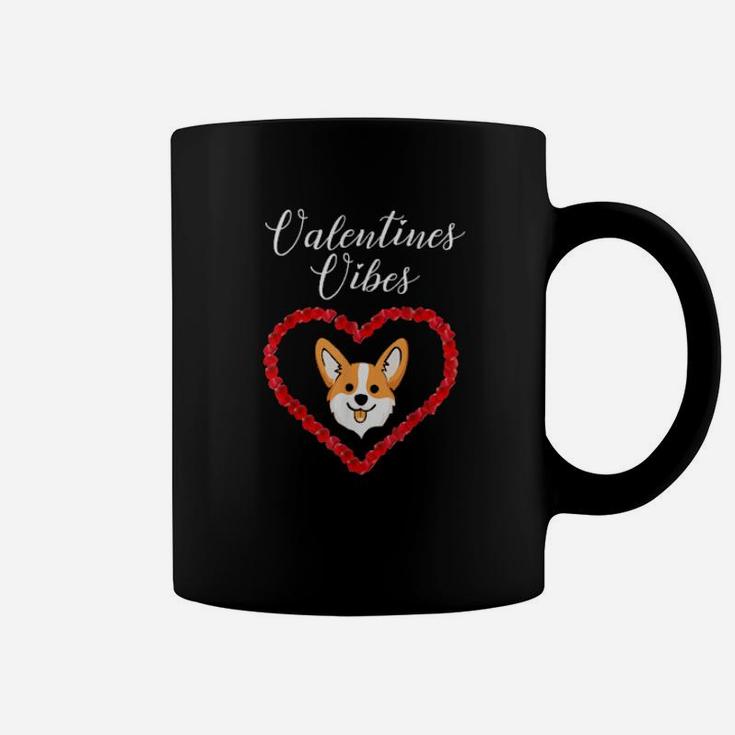Corgi Dog Valentines Vibes Cute Dog Heart Coffee Mug