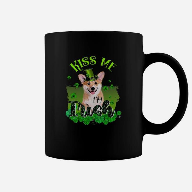 Corgi Kiss Me I'm Irish With St Patrick's Day Coffee Mug