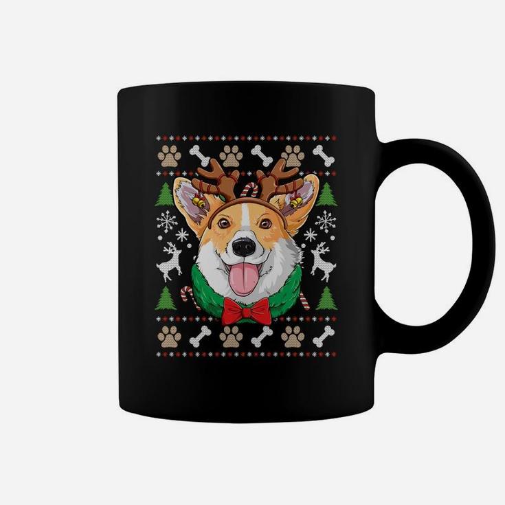 Corgi Ugly Christmas Reindeer Antlers Xmas Girls Kids Dog Sweatshirt Coffee Mug