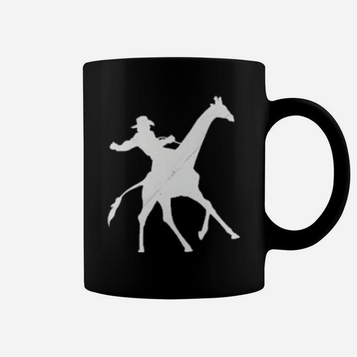 Cowboy Riding A Giraffe Distressed Coffee Mug
