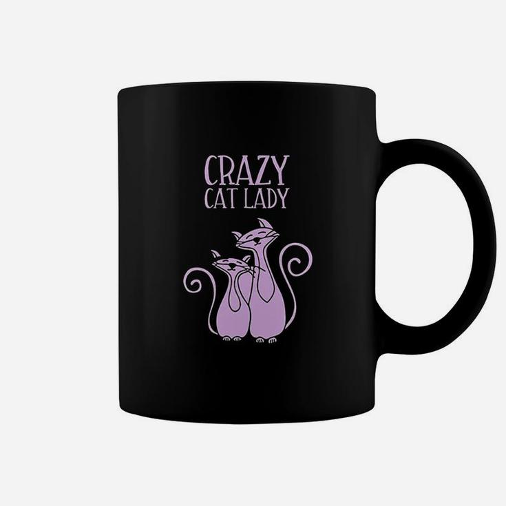 Crazy Cat Lady Gift For Cat Lovers Purple Coffee Mug