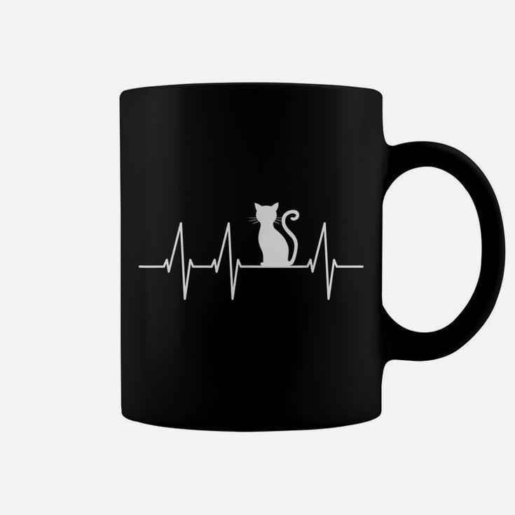 Crazy Cat Lady T-Shirt - Cute Cat Best Friend Heartbeat Tee Coffee Mug