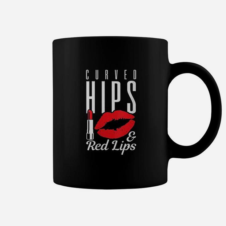 Curved Hips N Red Lips Makeup Lover Curvy Beauty Gift Coffee Mug