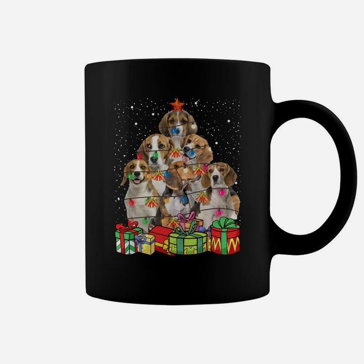 Cute Beagle Dog Christmas Tree Lights Pet Puppy Dad Mom Sweatshirt Coffee Mug