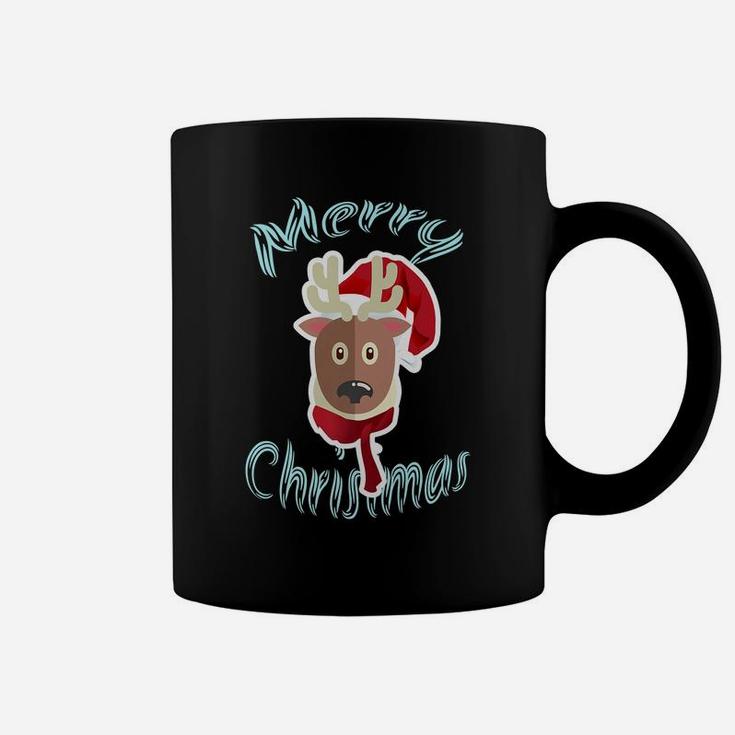 Cute Buffalo Santa Hat Merry Christmas Tee Xmas Funny Moose Coffee Mug