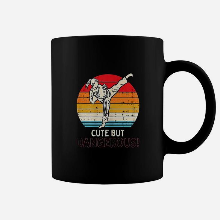 Cute But Dangerous Girl Ponytail Kick Karate Taekwondo Gift Coffee Mug