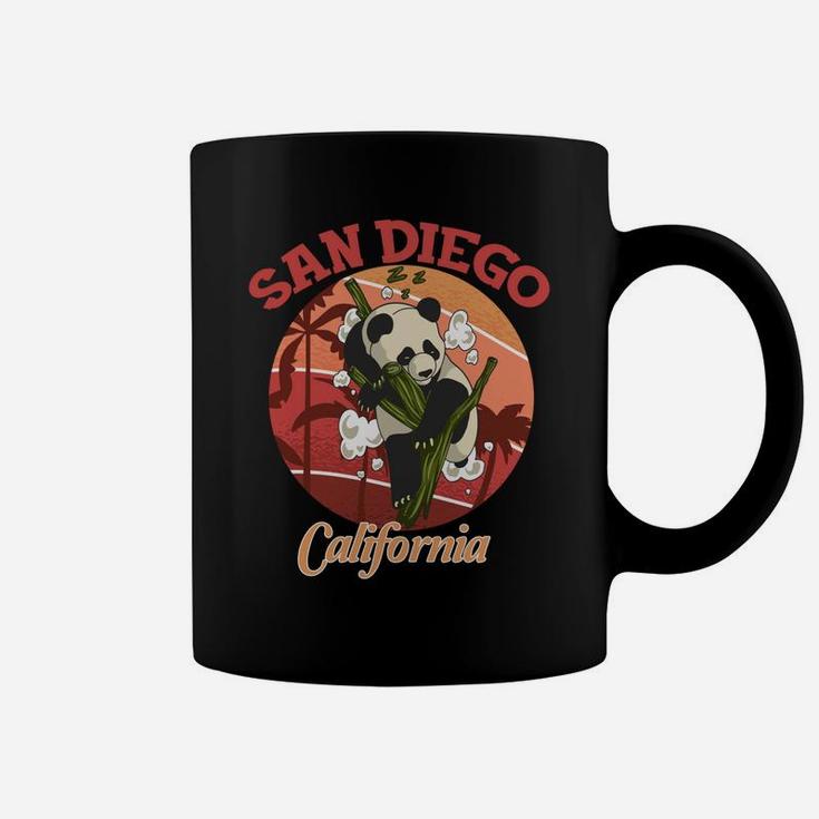 Cute California State San Diego Retro Panda Zoo Coffee Mug