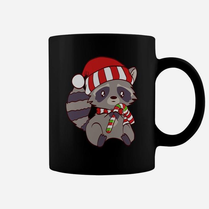 Cute Christmas Raccoon Candy Cane Tees Sweatshirt Coffee Mug