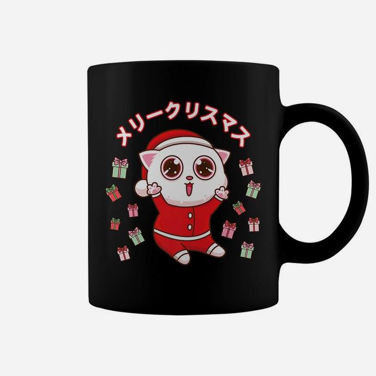 Cute Christmas Santa Cat Kawaii Pajama Pastel Japanese Gift Coffee Mug