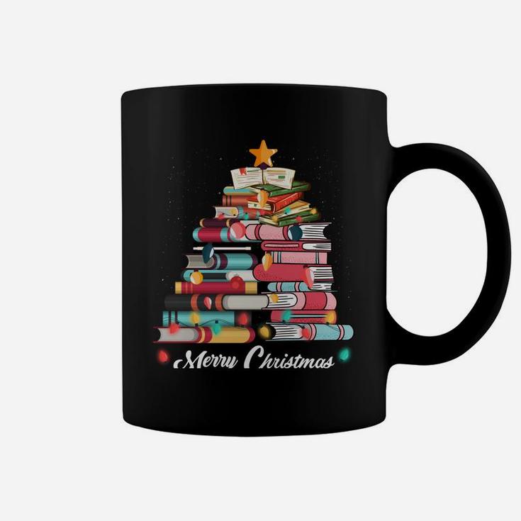 Cute Christmas Tree Books Clothing Book Lover Gifts Holiday Sweatshirt Coffee Mug