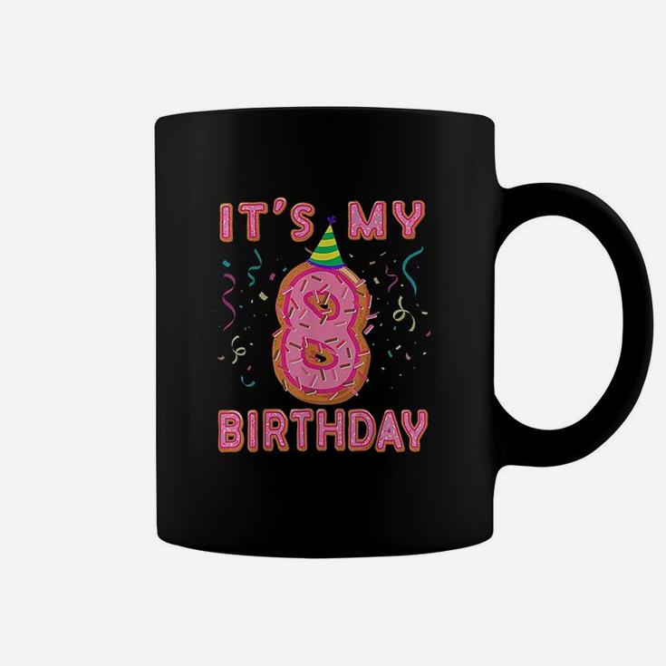 Cute Donut Its My 8Th Birthday Sweet 8 Yrs Kids Gift Coffee Mug