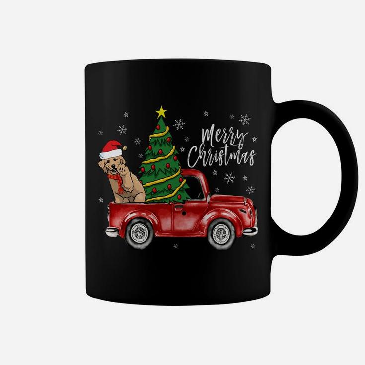 Cute Doodle Dog Truck Merry Christmas Dog Lover Xmas Sweatshirt Coffee Mug