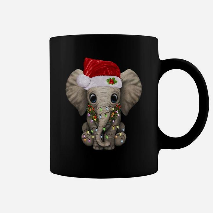 Cute Elephant Christmas Light Funny Elephant Lover Xmas Gift Sweatshirt Coffee Mug