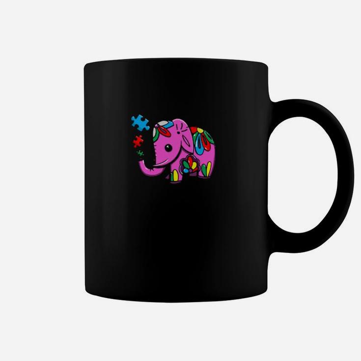 Cute Elephant Mandala Autism Awareness Support Coffee Mug