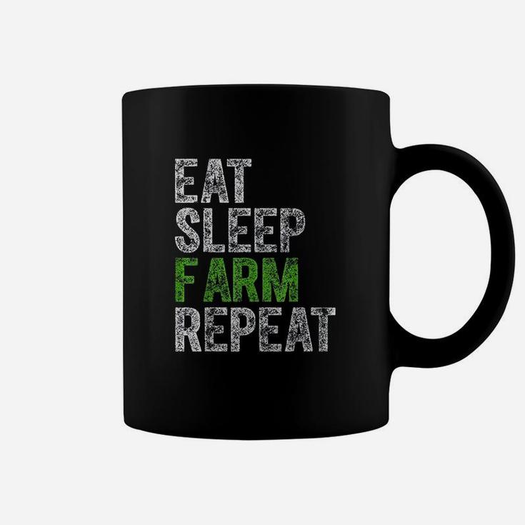 Cute Farmer Farming Funny Gift Eat Sleep Farm Repeat Coffee Mug
